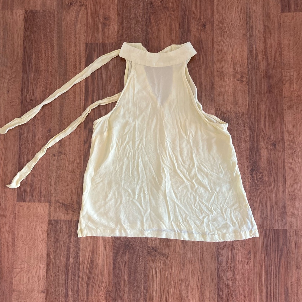American eagle pale yellow halter top